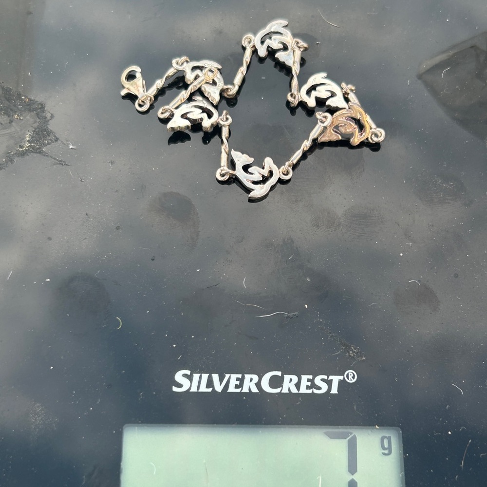 Silver Dolphin Link Bracelet Elegant Jewelry - image 4